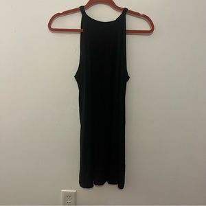 High neck black dress